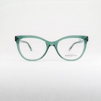 zielone oprawki damskie kocie oczy transparentne modne okulary korekcyjne kolorowe odważne ciekawe polski produkt Dekoptica