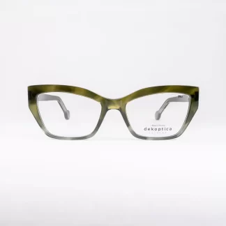 Plastikowe oprawki damskie kocie oczy okulary dekoptica zielone khaki tworzywo sztuczne kocie oczy