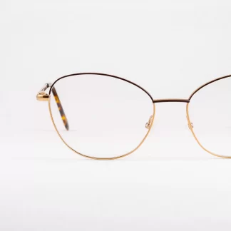 Metalowe oprawki damskie kocie oczy okulary polski producent złote brązowe metalowe kocie oczy okulary damskie