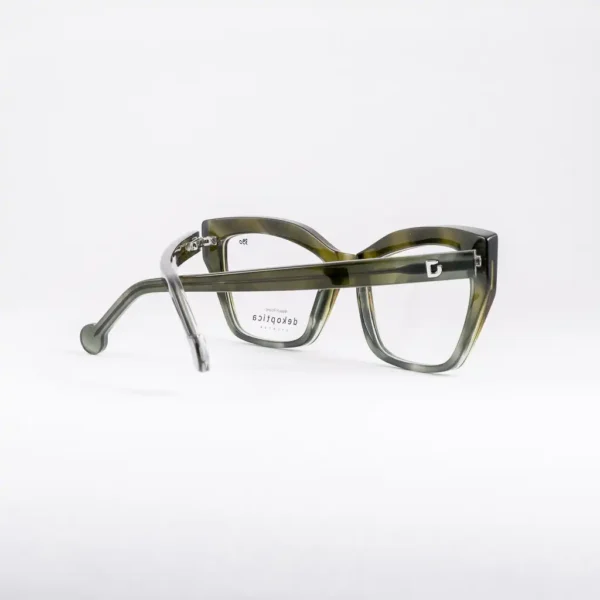 Plastikowe oprawki damskie kocie oczy okulary dekoptica zielone khaki tworzywo sztuczne kocie oczy
