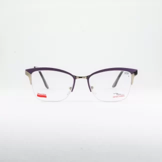 Metalowe oprawki damskie prostokątne okulary liv lewant fioletowe srebrne metalowe klasyczne