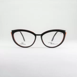 Plastikowe metalowe oprawki damskie kocie oczy okulary polski producent liw lewant czarno-pomarańczowe plastikowe metalowe kocie oczy okulary damskie liw lewant modne odważne