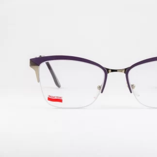 Metalowe oprawki damskie prostokątne okulary liv lewant fioletowe srebrne metalowe klasyczne