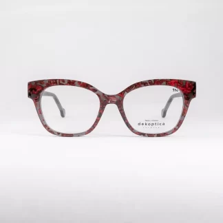 Plastikowe oprawki damskie motyl okulary dekoptica szaro-różowe tworzywo sztuczne motyl