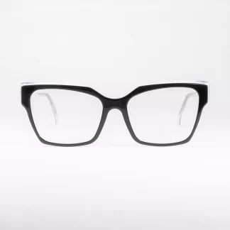 Plastikowe oprawki damskie kocie oczy okulary binokl czarne transparentne z tworzywa sztucznego