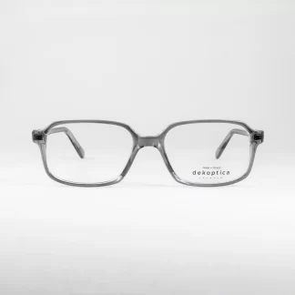 Plastikowe oprawki męskie prostokątne okulary dekoptica szare transparentne tworzywo sztuczne prostokątne