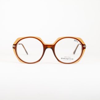 okulary okrągłe damskie duże kółka oprawki ciekawe oryginalne brązowe polski producent oprawa Dekoptica okulary korekcyjne oooczy optyk online szalone odważne