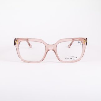 oprawa damska kwadratowe okulary prostokątne korekcyjne beżowe szampańskie transparent kobiece design nude trendy polski producent Dekoptica optyk łódź lodz online oprawaroku