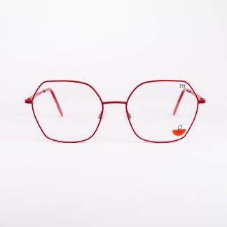 oprawa damska czerwona oooczy metal czerwone okulary pop Indigo sześciokąt lodz optyk łódź