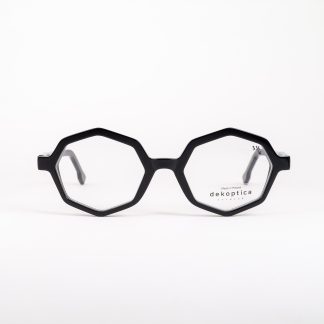 okulary damskie designerskie oprawki oryginalne ciekawe wielokątne ośmiokątne czarne kółka techno oprawa mała polski producent Dekoptica okulary korekcyjne oooczy optyk online