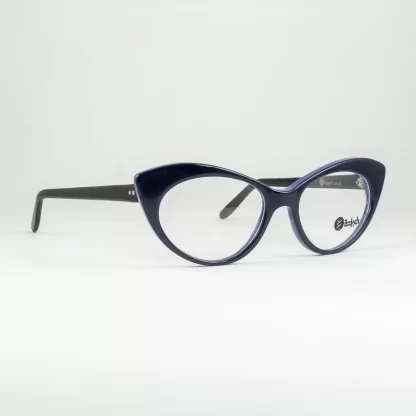granatowe oprawki kocie oczy Bodyych wyraziste okulary damskie korekcyjne ekstrawaganckie eleganckie