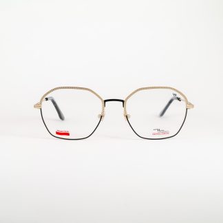 oprawa unisex Liw Lewant damska męska oryginalna okulary czarne sześciokątne białe złoto ciekawy design optyk lodz stylowe techno łódź