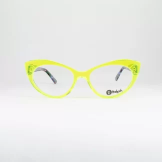 limonkowe neonowe oprawki damskie kocie oczy semi-transparentne oryginalne okulary kolorowe Bodyych
