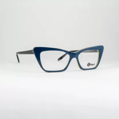 turkusowe oprawki kocie Bodyych kolorowe okulary damskie designerskie odważne wyraziste