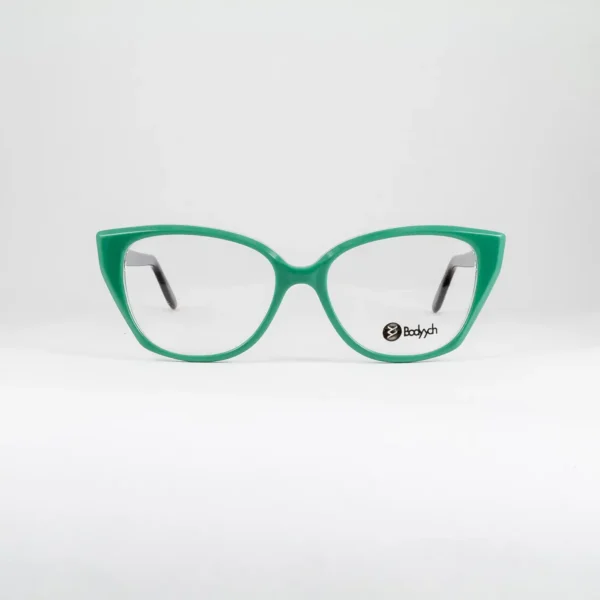 zielone oprawki damskie kocie oczy kolorowe okulary Bodyych modne trendy odważne ciekawe