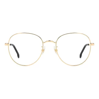 oprawki damskie złote kółka Carrera 3012 J5G owalne lekkie okulary korekcyjne subtelne rozjaśniające twarz