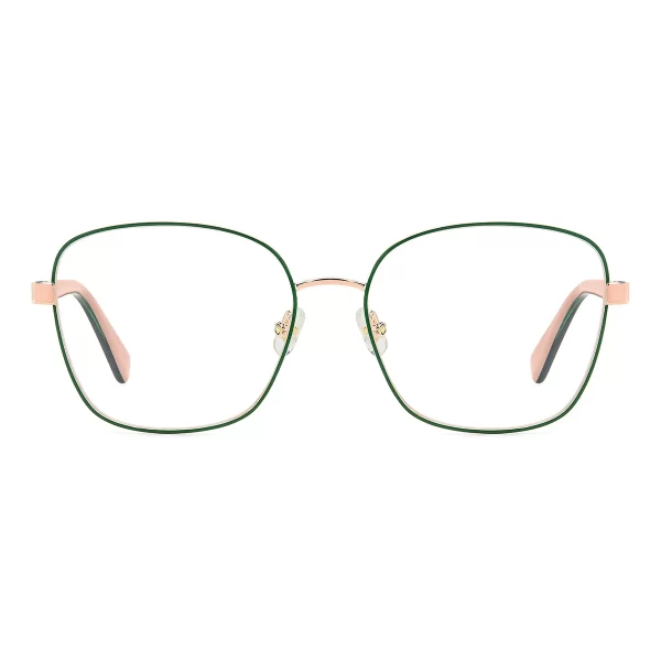 Oprawki damskie Kate Spade KORA/G 000 zielone metalowe okulary korekcyjne z plastikowymi zausznikami komfortowe modne New York