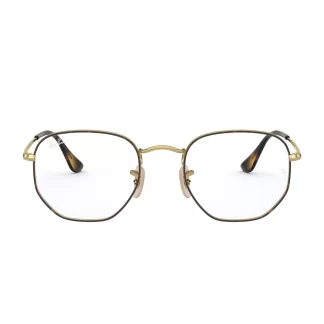 oprawki Ray Ban RB 6448 2945 metalowe okulary korekcyjne szylkretowe ze złotym wielokątne modne